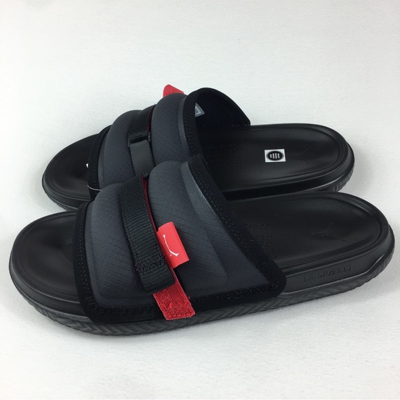 Nike Jordan Super Play Slides Black red Sandals Men's 9, 11 DM1683-001 new - Picture 1 of 10